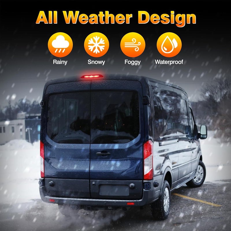 TOP-MAX LED Third Brake Light Compatible with 2015-2023 Ford Transit 150 250 350 350HD, Red Lens Rear Center High Mount 3rd Stop Lamp Replace for BK3Z-13466-C BK3Z-13466-A - Image 5